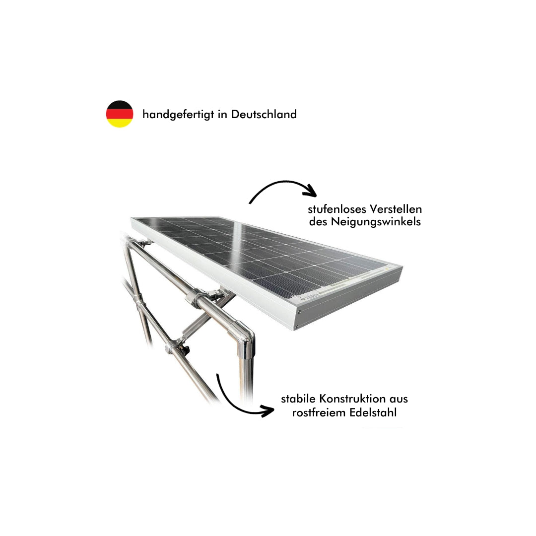 Solarpanel-Halterung für die Reling