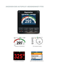 Raymarine Autopilot-Bedieneinheit p70s mit verschiedenen Anzeigen